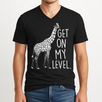 Get On My Level Giraffe V-Neck T-Shirt