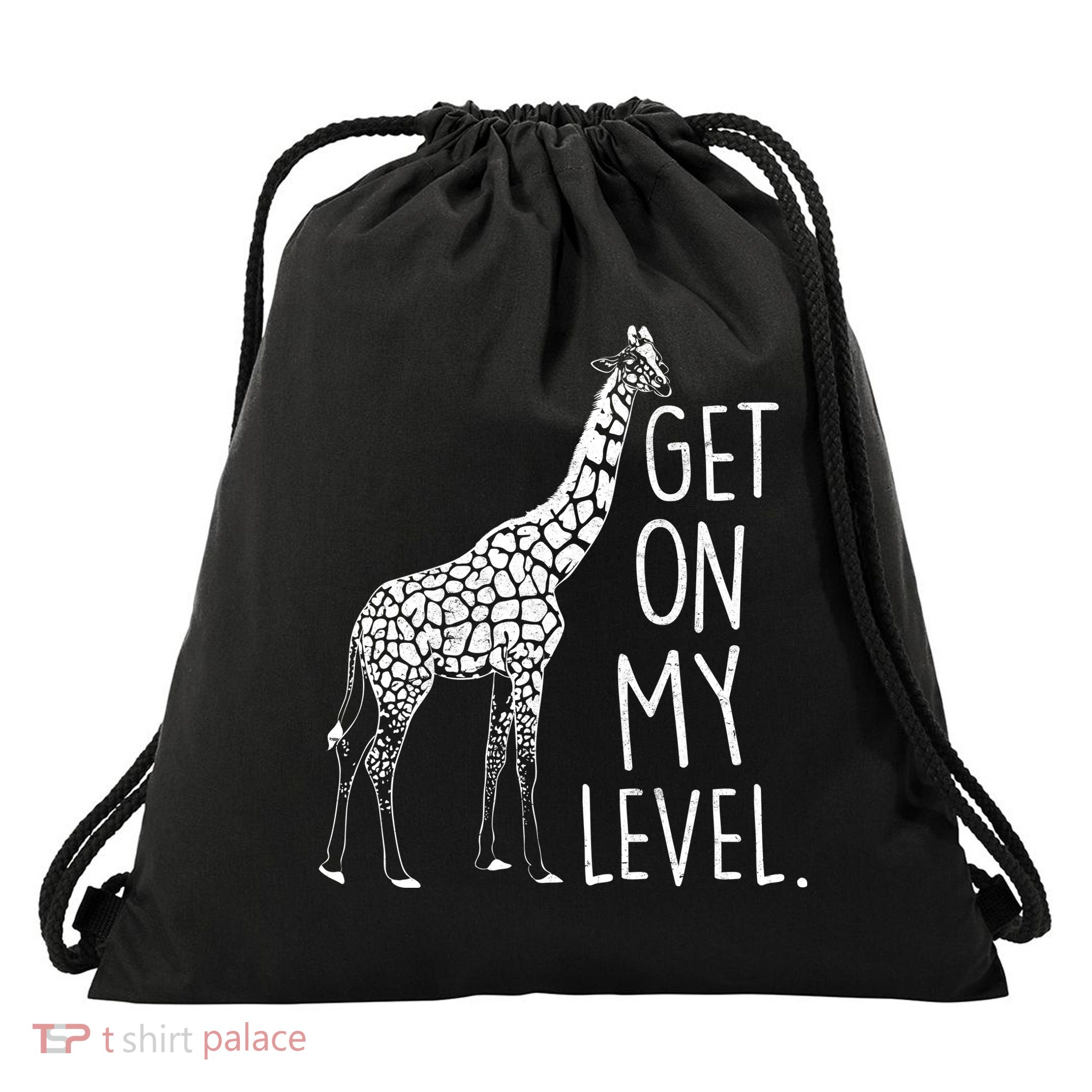Get On My Level Giraffe Drawstring Bag