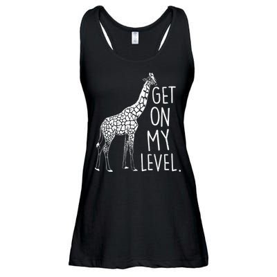 Get On My Level Giraffe Ladies Essential Flowy Tank