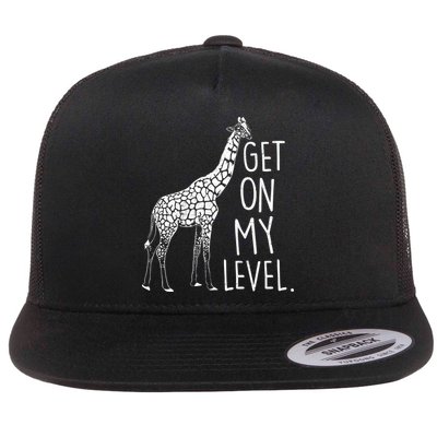 Get On My Level Giraffe Flat Bill Trucker Hat