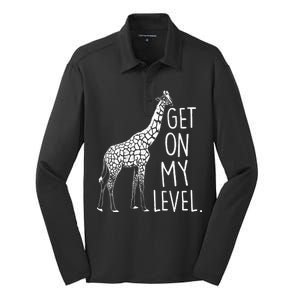 Get On My Level Giraffe Silk Touch Performance Long Sleeve Polo