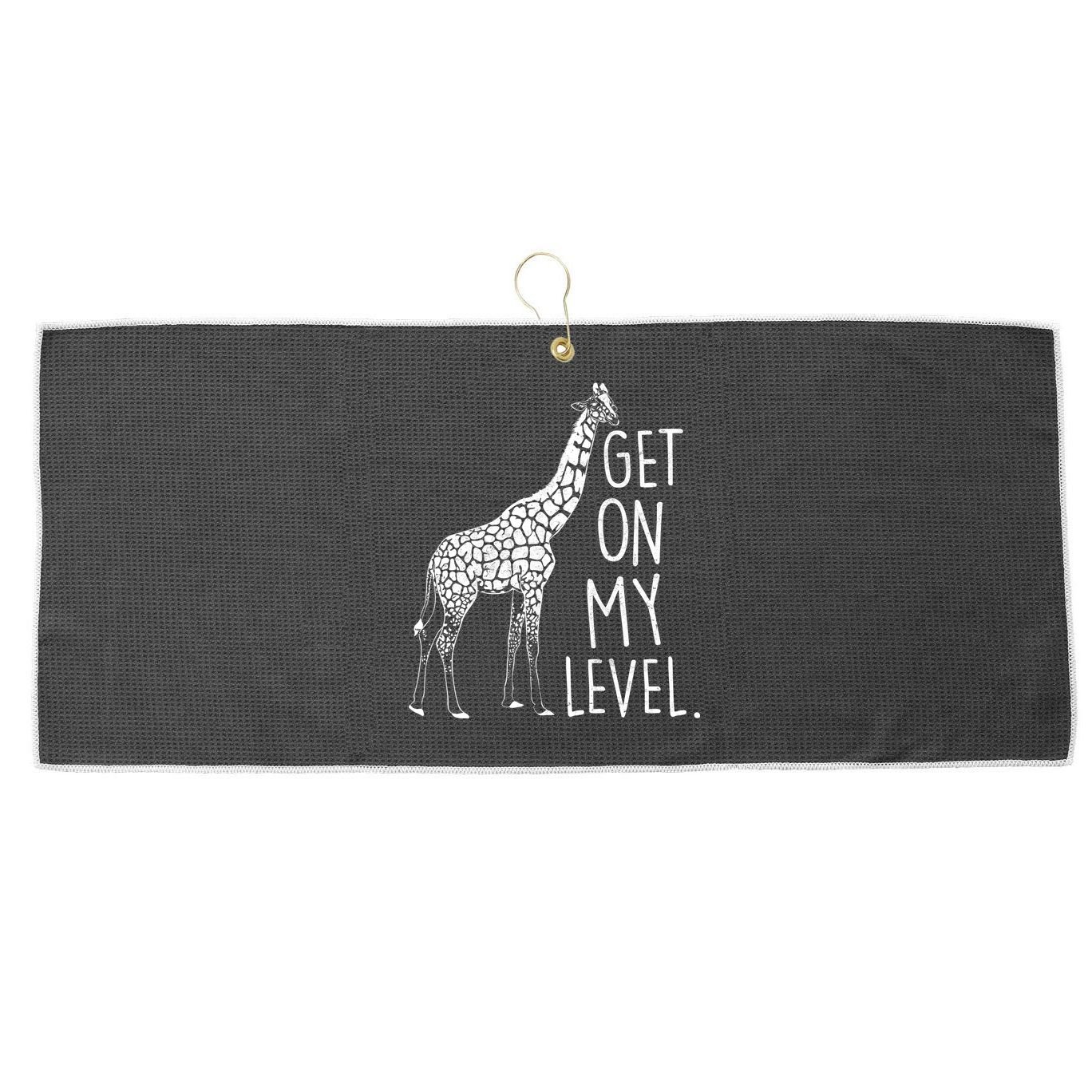Get On My Level Giraffe Large Microfiber Waffle Golf Towel