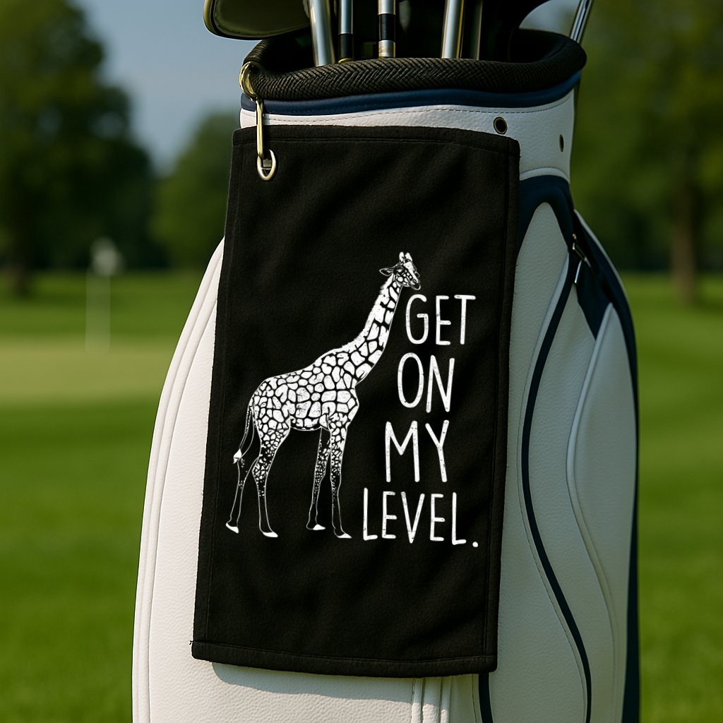 Get On My Level Giraffe Golf Towel