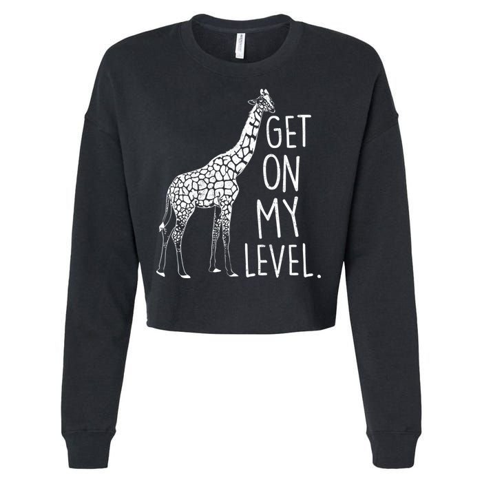 Get On My Level Giraffe Cropped Pullover Crew