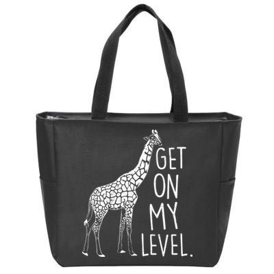 Get On My Level Giraffe Zip Tote Bag