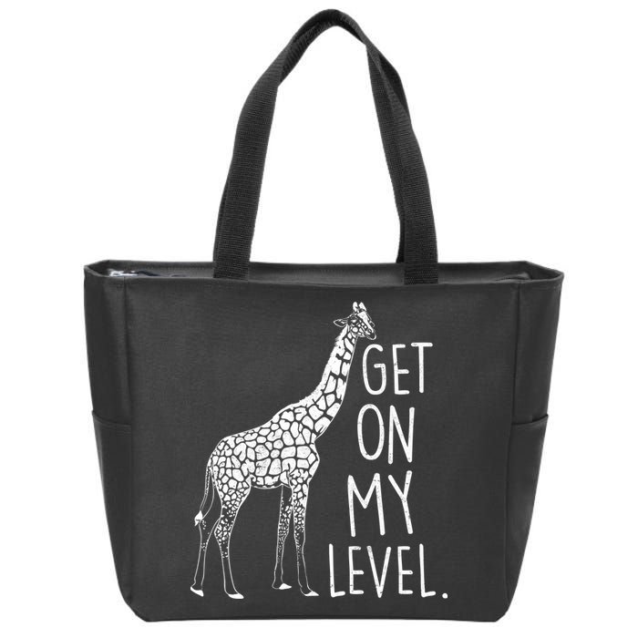 Get On My Level Giraffe Zip Tote Bag