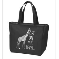 Get On My Level Giraffe Zip Tote Bag