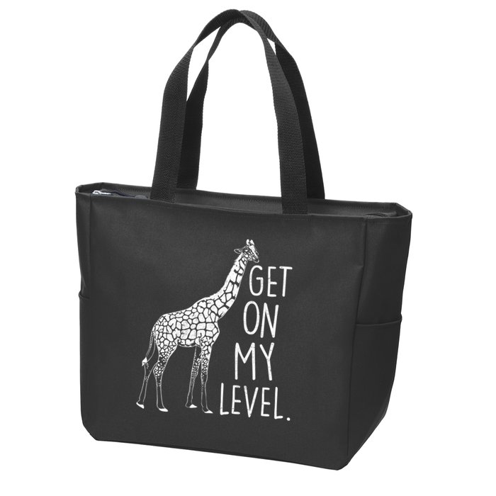 Get On My Level Giraffe Zip Tote Bag
