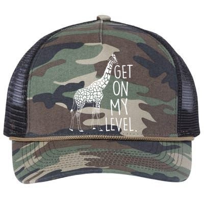 Get On My Level Giraffe Retro Rope Trucker Hat Cap