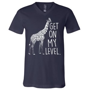 Get On My Level Giraffe V-Neck T-Shirt