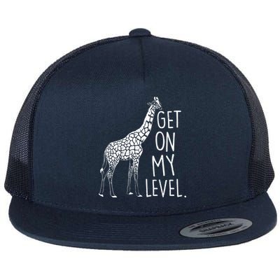 Get On My Level Giraffe Flat Bill Trucker Hat