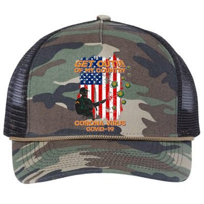 Get Out Of My Country Virus Pandemic Retro Rope Trucker Hat Cap