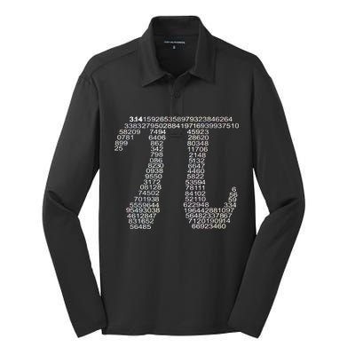 Get Pi Math Geek Silk Touch Performance Long Sleeve Polo