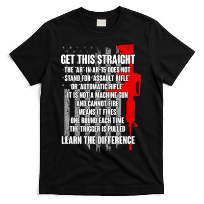Get This Straight AR-15 US Flag T-Shirt