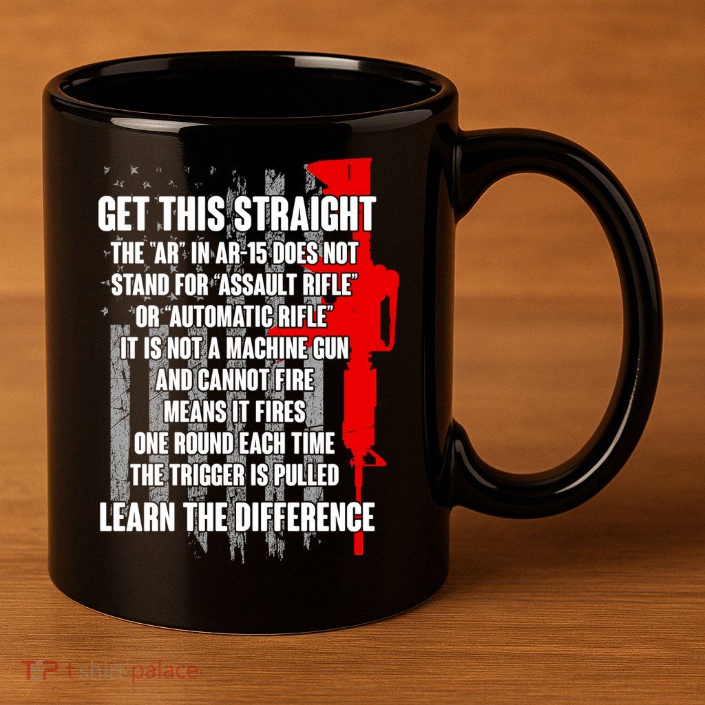 Get This Straight AR-15 US Flag 11oz C Handle Ceramic Mug