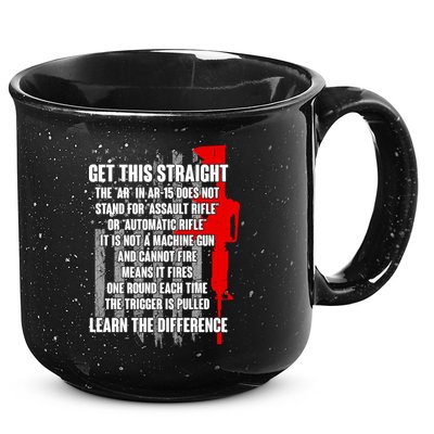 Get This Straight AR-15 US Flag 15oz Campfire Ceramic Mug