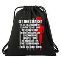 Get This Straight AR-15 US Flag Drawstring Bag
