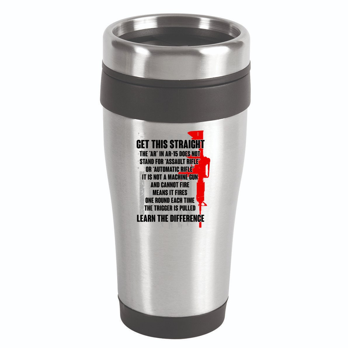 Get This Straight AR-15 US Flag 16oz Travel Tumbler