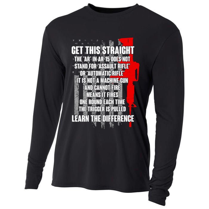 Get This Straight AR-15 US Flag Cooling Performance Long Sleeve Crew