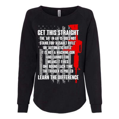 Get This Straight AR-15 US Flag Womens California Wash Sweatshirt