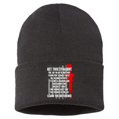 Get This Straight AR-15 US Flag Sustainable Knit Beanie