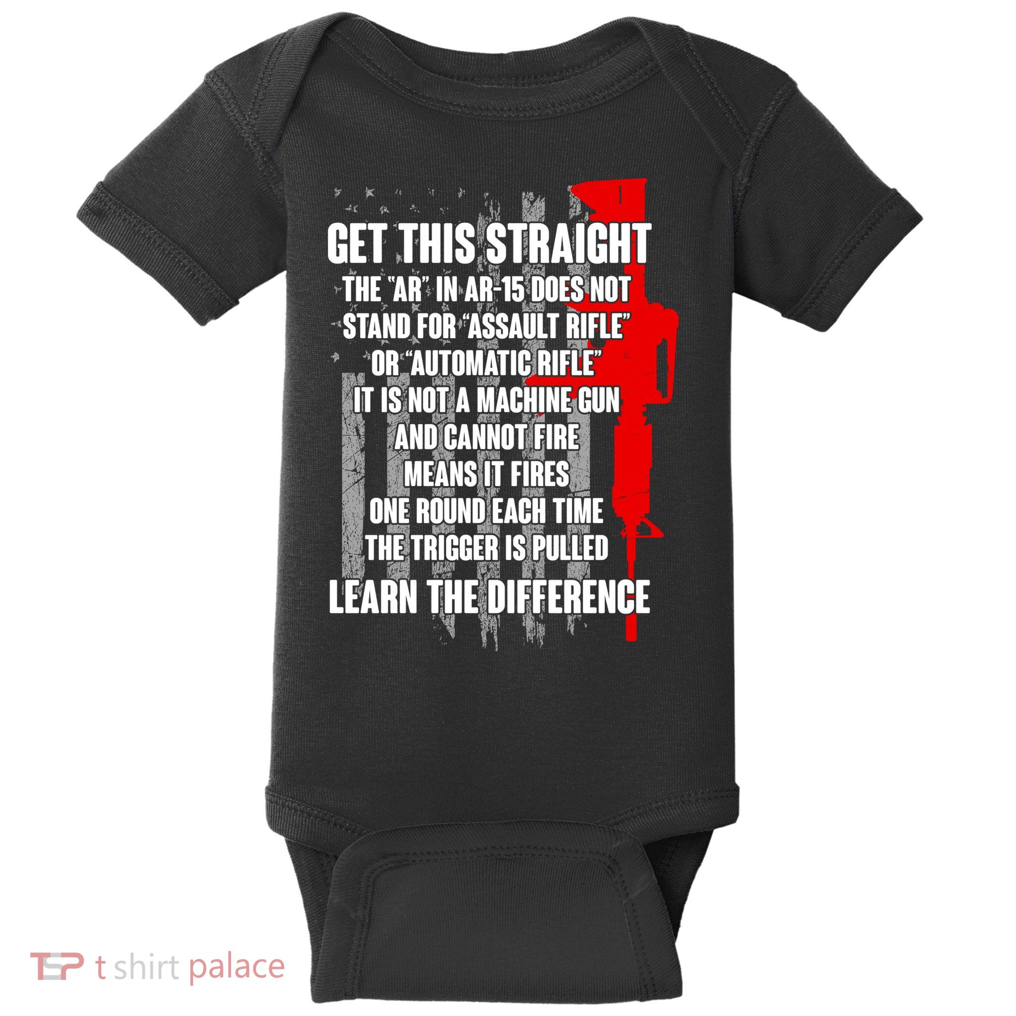 Get This Straight AR-15 US Flag Baby Bodysuit