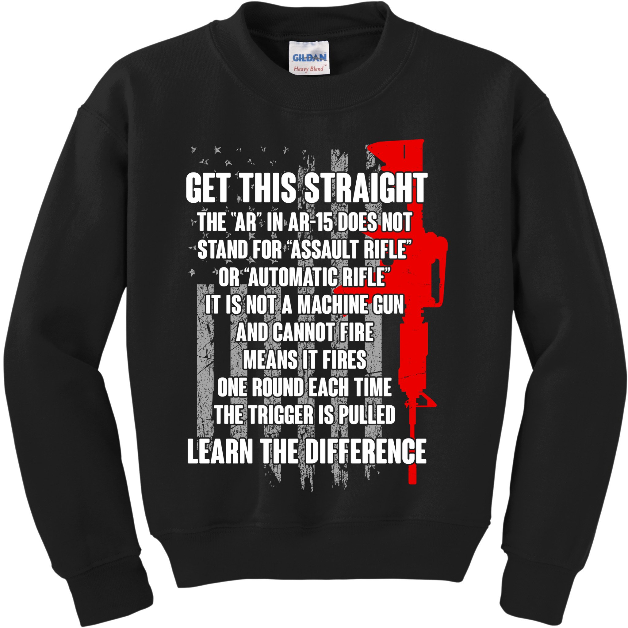 Get This Straight AR-15 US Flag Kids Sweatshirt
