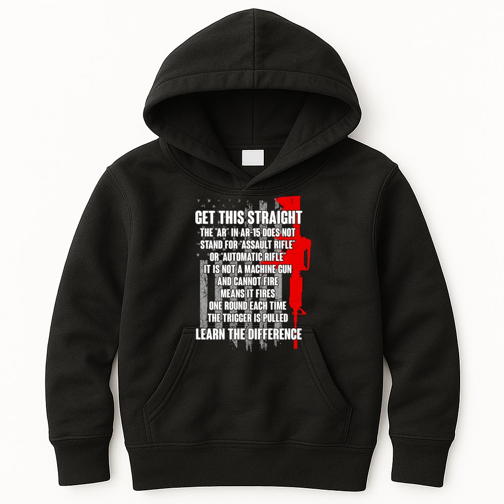 Get This Straight AR-15 US Flag Kids Hoodie