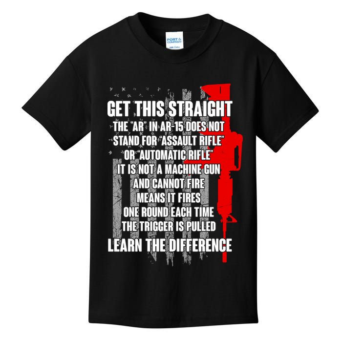 Get This Straight AR-15 US Flag Kids T-Shirt