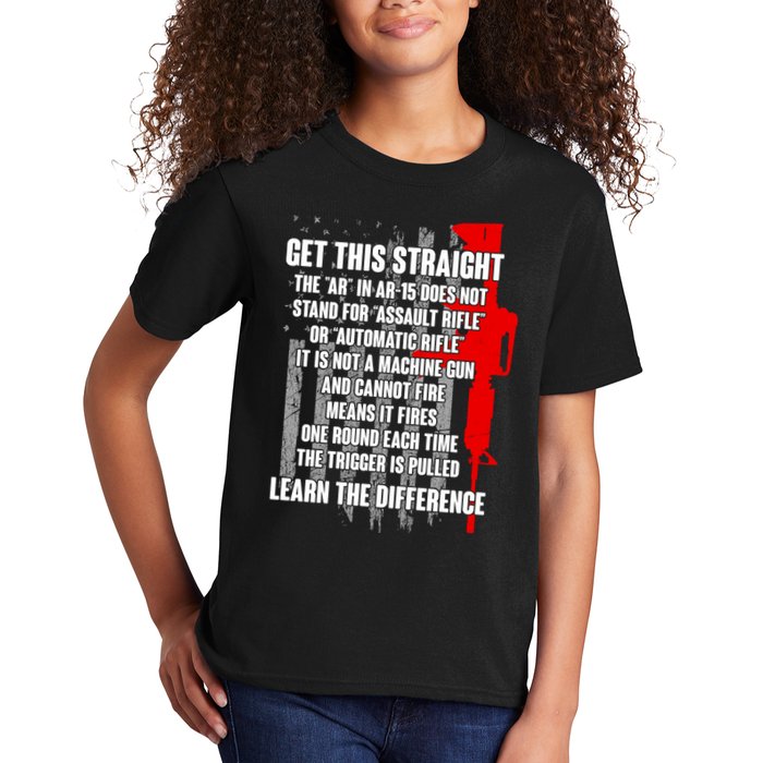 Get This Straight AR-15 US Flag Kids T-Shirt