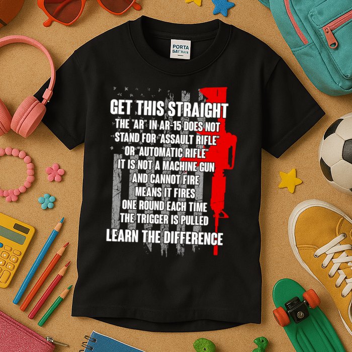 Get This Straight AR-15 US Flag Kids T-Shirt