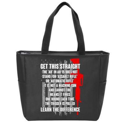 Get This Straight AR-15 US Flag Zip Tote Bag