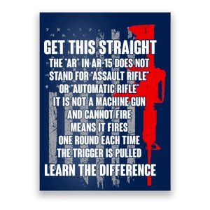 Get This Straight AR-15 US Flag Poster