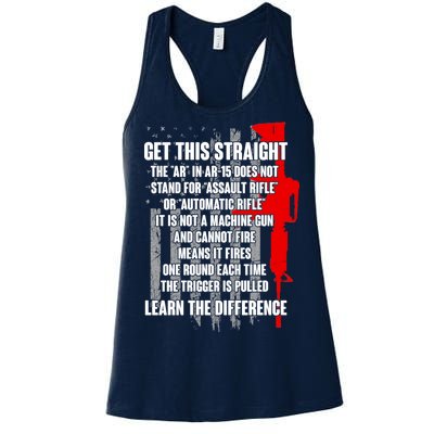 Get This Straight AR-15 US Flag Women's Racerback Tank