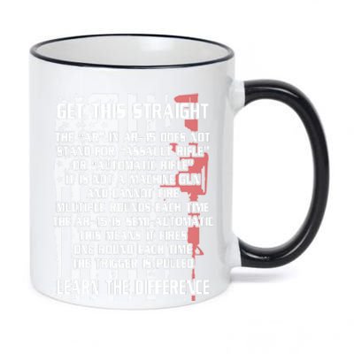 Get This Straight Learn the Difference AR-15 11oz Black Color Changing Mug