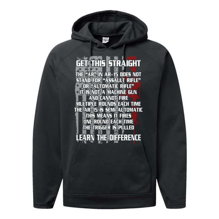 Get This Straight Learn the Difference AR-15 Performance Fleece Hoodie