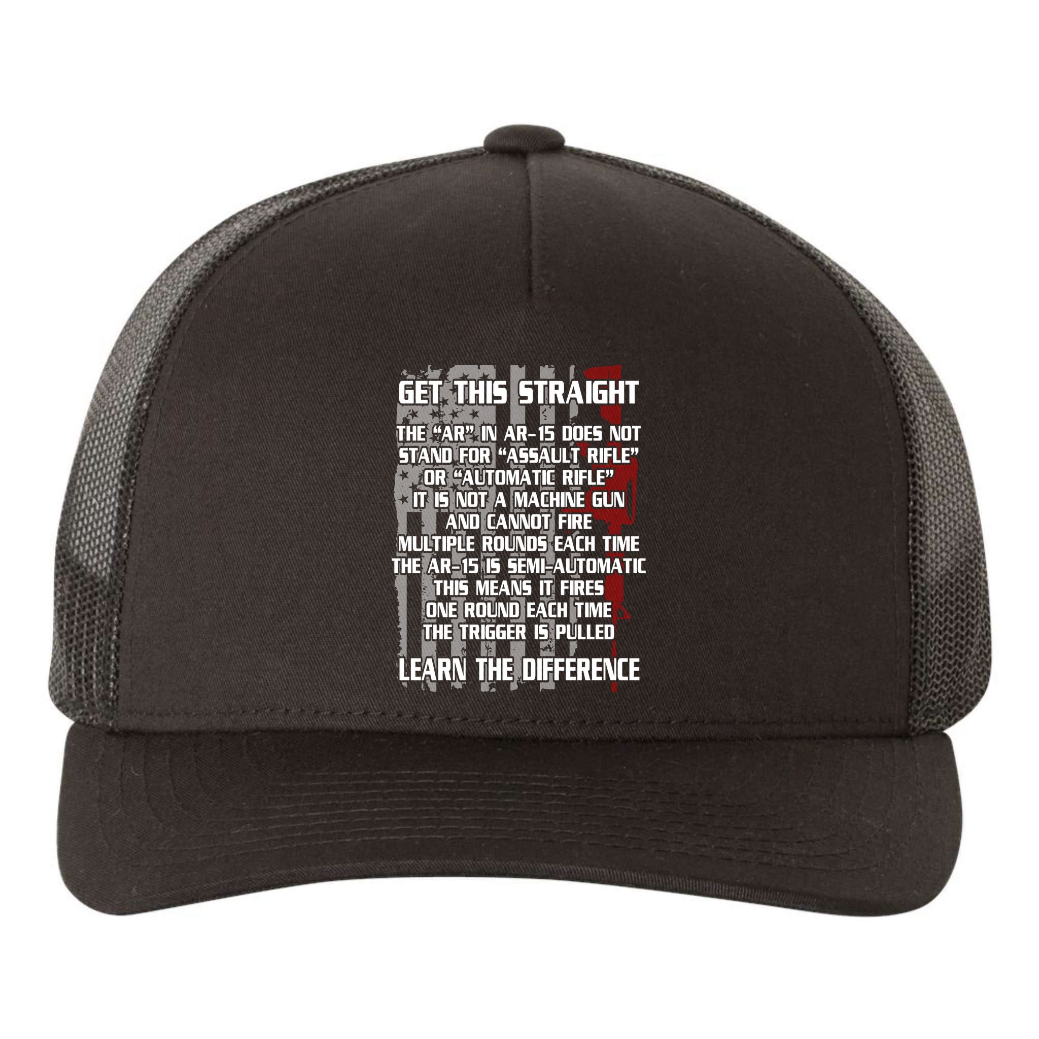 Get This Straight Learn the Difference AR-15 Yupoong Adult 5-Panel Trucker Hat
