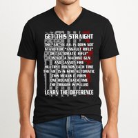 Get This Straight Learn the Difference AR-15 V-Neck T-Shirt