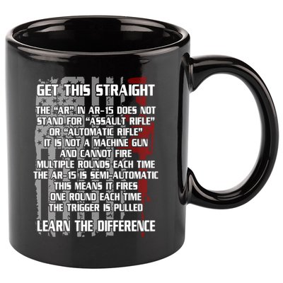 Get This Straight Learn the Difference AR-15 11oz C Handle Ceramic Mug
