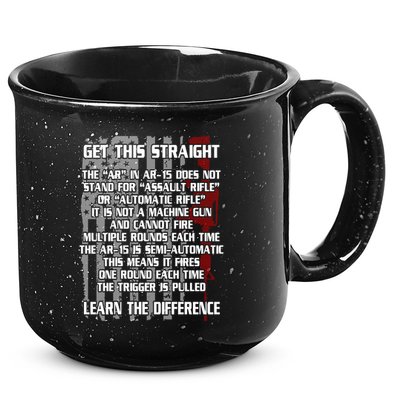 Get This Straight Learn the Difference AR-15 15oz Campfire Ceramic Mug