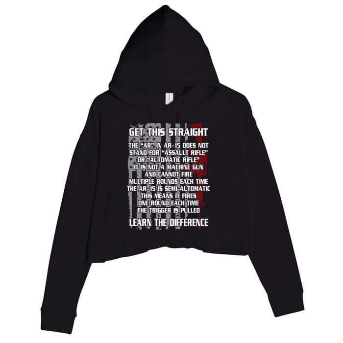 Get This Straight Learn the Difference AR-15 Crop Fleece Hoodie