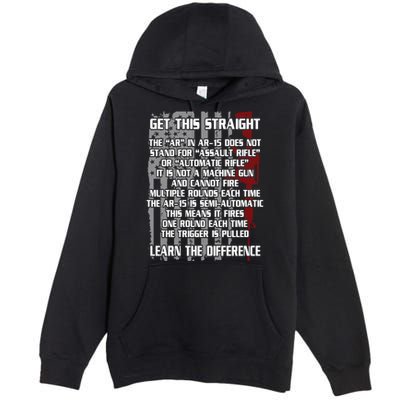 Get This Straight Learn the Difference AR-15 Premium Pullover Hoodie