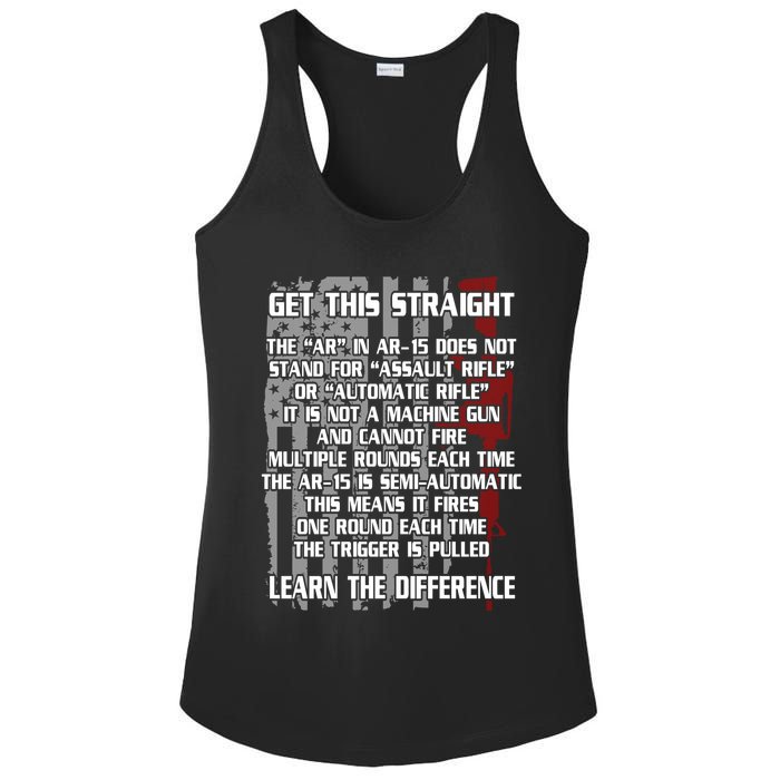 Get This Straight Learn the Difference AR-15 Ladies PosiCharge Competitor Racerback Tank