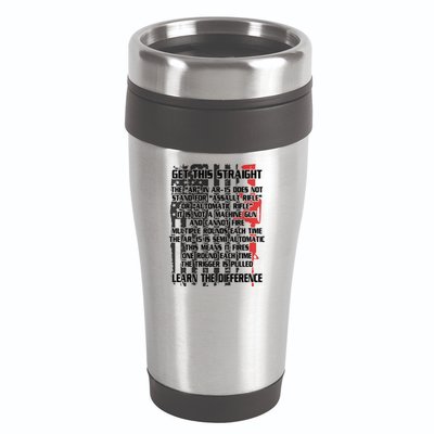 Get This Straight Learn the Difference AR-15 16oz Travel Tumbler
