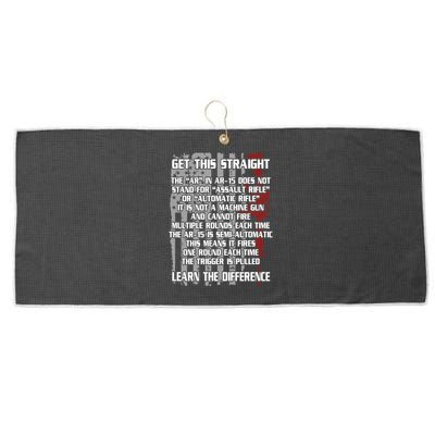 Get This Straight Learn the Difference AR-15 Large Microfiber Waffle Golf Towel
