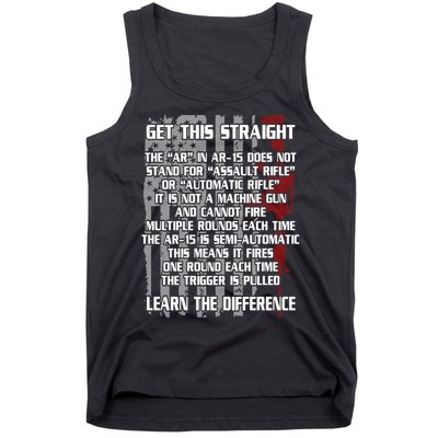Get This Straight Learn the Difference AR-15 Tank Top