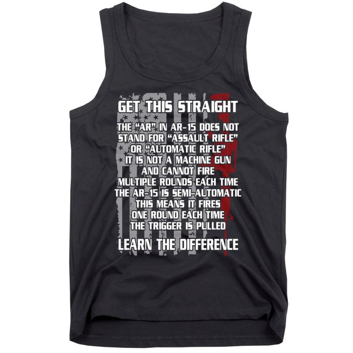 Get This Straight Learn the Difference AR-15 Tank Top
