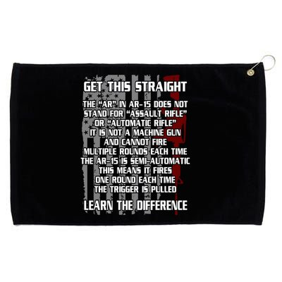 Get This Straight Learn the Difference AR-15 Grommeted Golf Towel