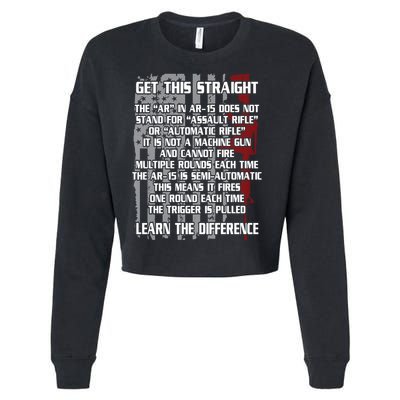 Get This Straight Learn the Difference AR-15 Cropped Pullover Crew