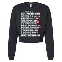 Get This Straight Learn the Difference AR-15 Cropped Pullover Crew